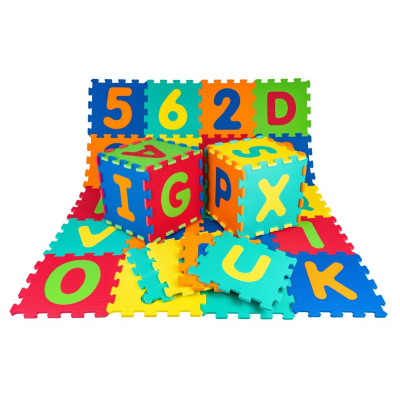 Puzzle farebná podložka s číslami a písmenami